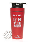 Red Goals Stainless Steel Shaker Bottle with Spring Ball