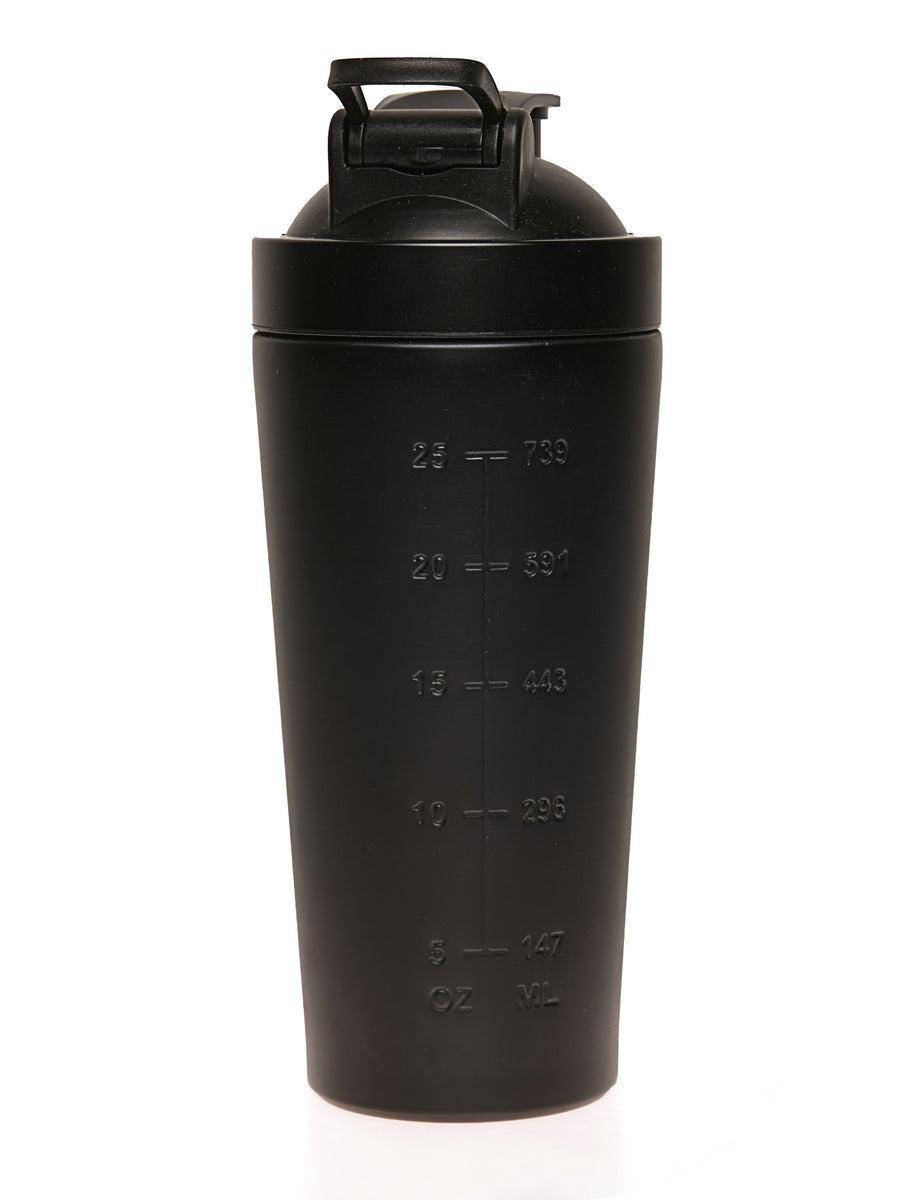 Black Believe Stainless Steel Shaker Bottle with Spring Ball