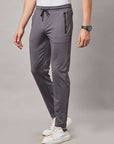 Men's Grey Solid Track Pant