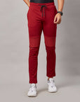 Men's Maroon Solid Track Pant