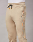 Men's Khaki Track Pant with Side Print