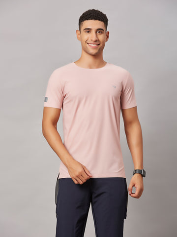 Men's Pink Stitch Less T-Shirt