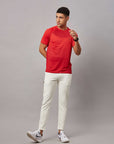 Men's Red Sports T-Shirt Double Shade