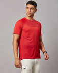 Men's Red Sports T-Shirt Double Shade