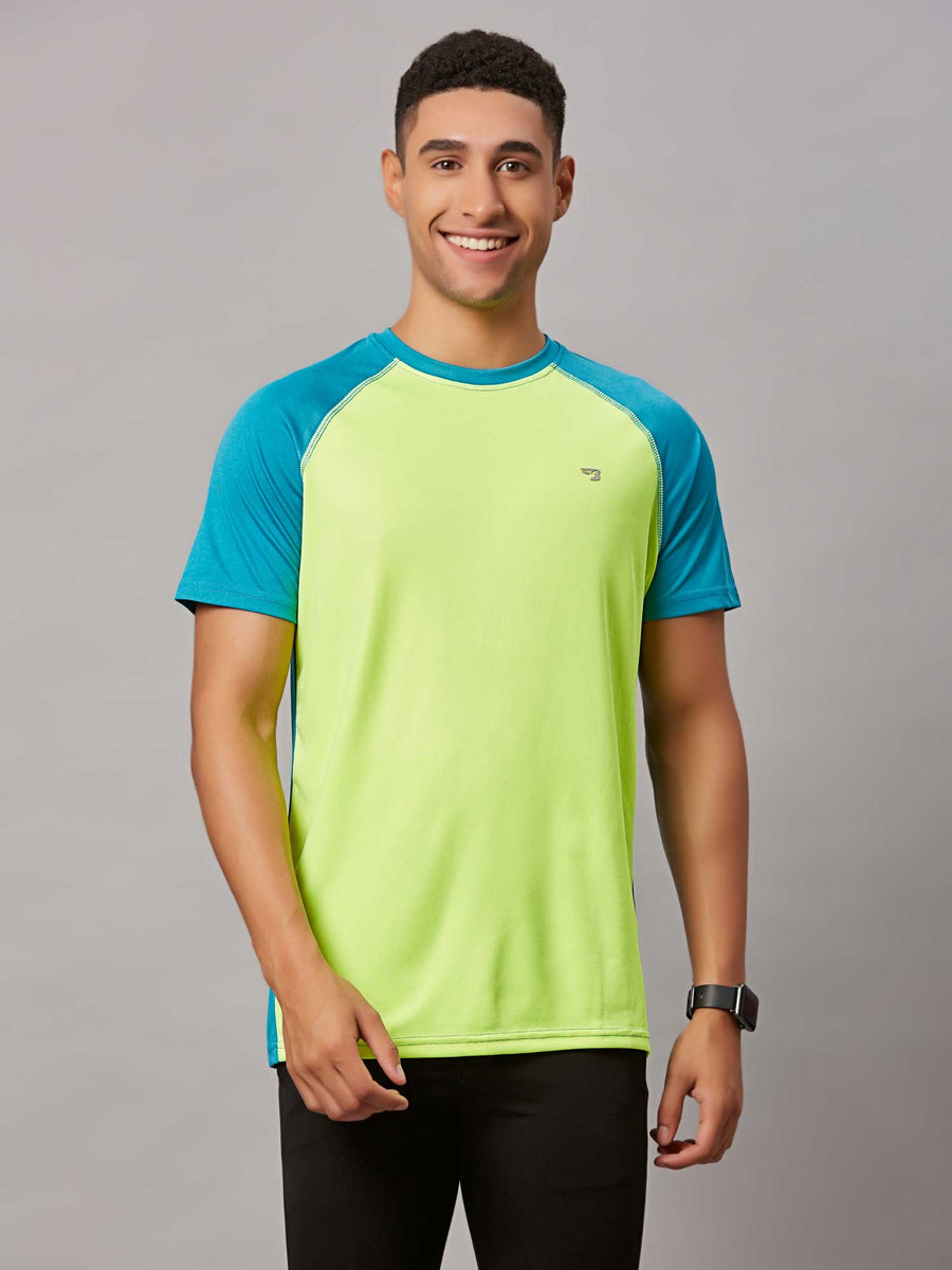 Men's Neon Green Sports T-Shirt with Two Colors – Bodymark