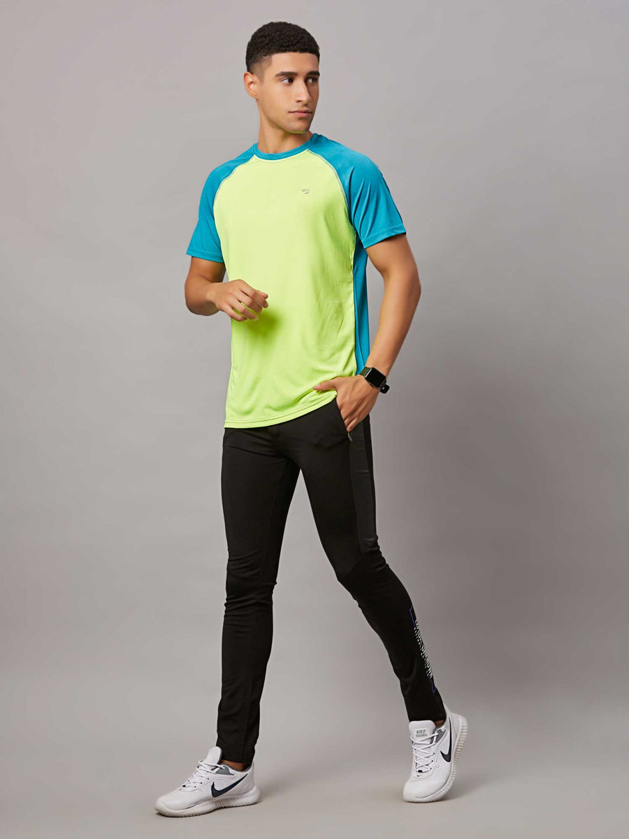 Men's Neon Green Sports T-Shirt with Two Colors – Bodymark