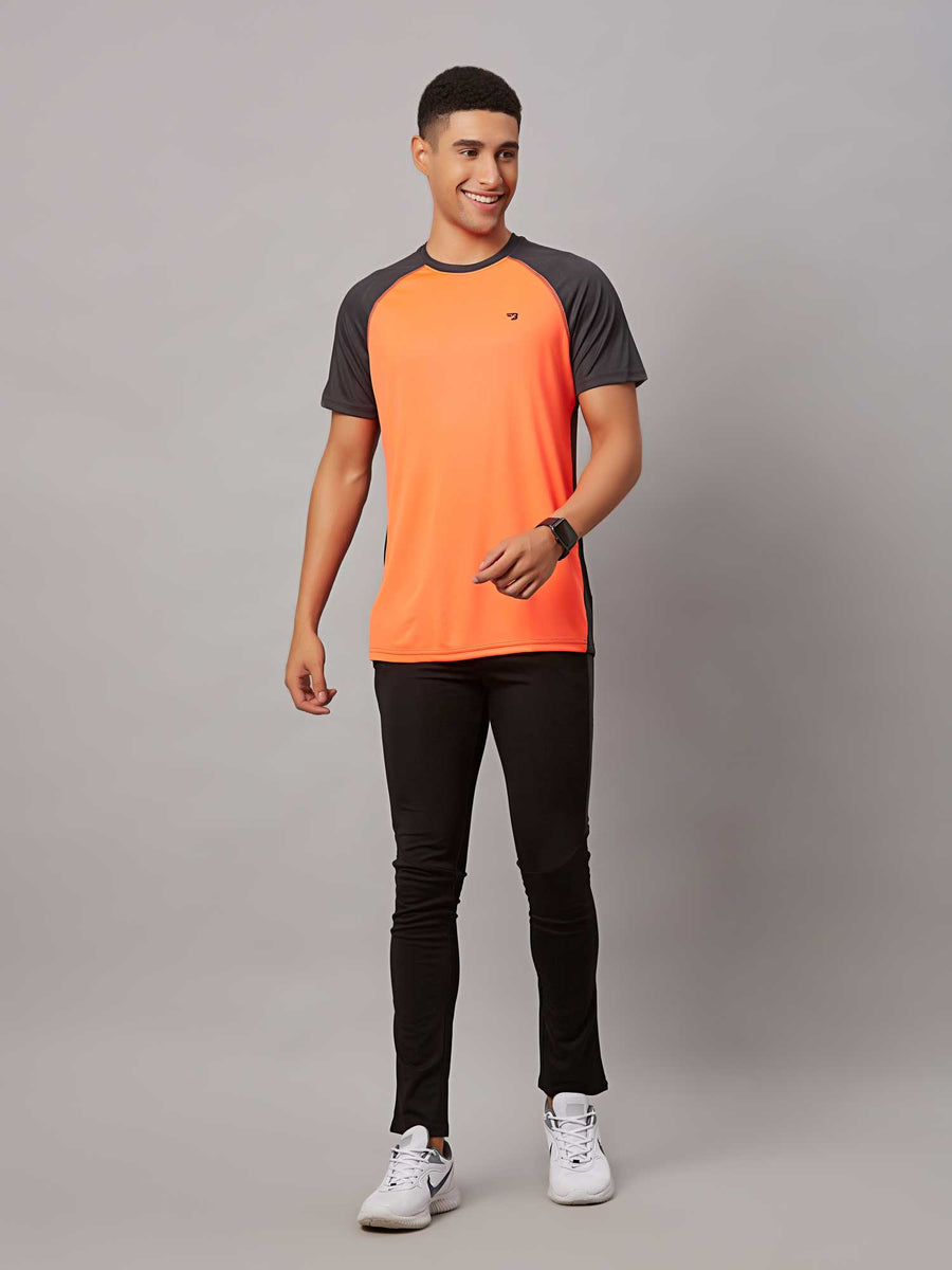 Men's Orange Sports T-Shirt with Two Colors